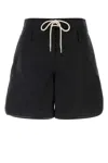 Prada Practical Nylon Shorts With Sleek Finish In Black