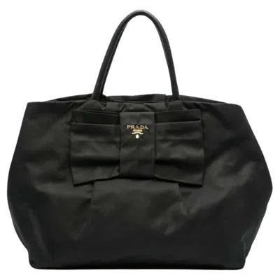 Prada Nylon Black Bow-detail Handbag