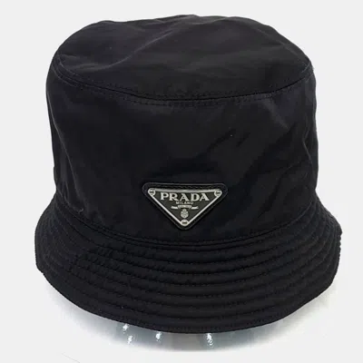 Pre-owned Prada Nylon Black Bucket Hat