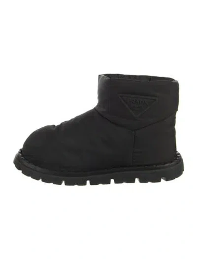 Pre-owned Prada Nylon Boots In Black