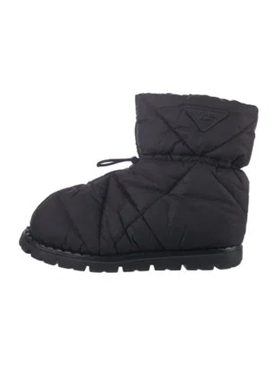 Pre-owned Prada Nylon Boots In Black