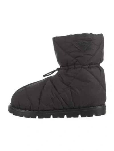 Pre-owned Prada Nylon Boots In Black