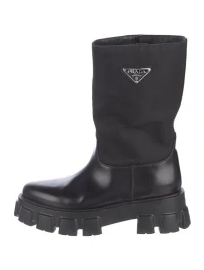 Pre-owned Prada Nylon Boots In Black