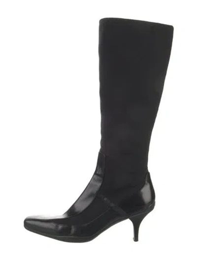 Pre-owned Prada Nylon Boots In Black