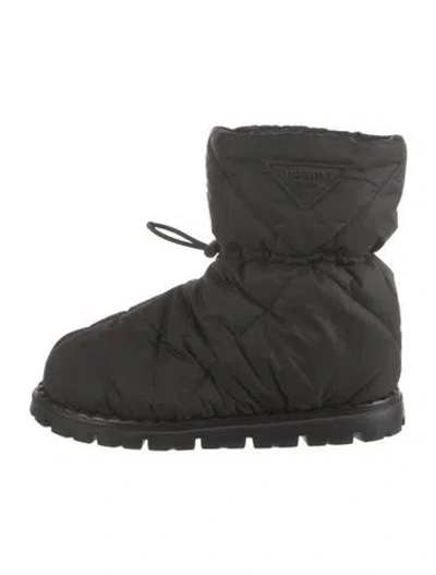 Pre-owned Prada Nylon Boots In Black