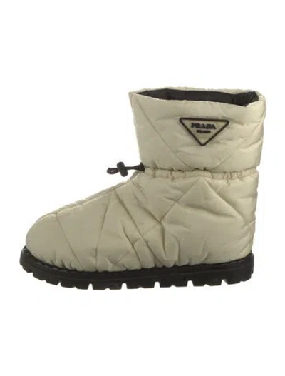 Pre-owned Prada Nylon Boots In Neutral