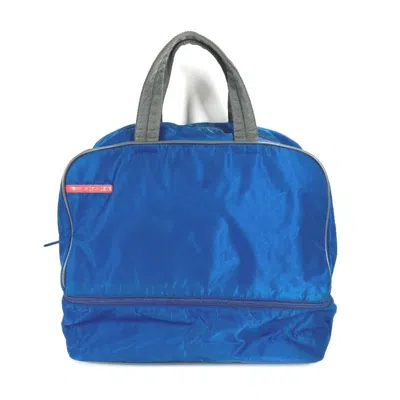 Pre-owned Prada Nylon Boston Bag Handbag () In Blue