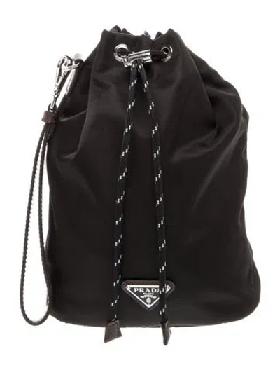 Pre-owned Prada Nylon Bucket Bag In Black