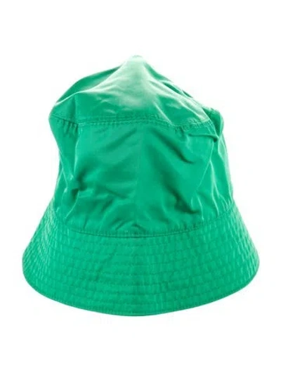 Pre-owned Prada Nylon Bucket Cap In Green