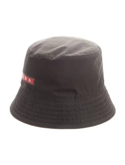 Pre-owned Prada Nylon Bucket Hat In Black