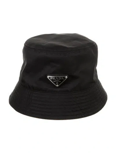 Pre-owned Prada Nylon Bucket Hat In Black