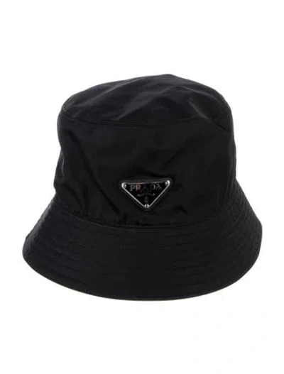 Pre-owned Prada Nylon Bucket Hat In Black