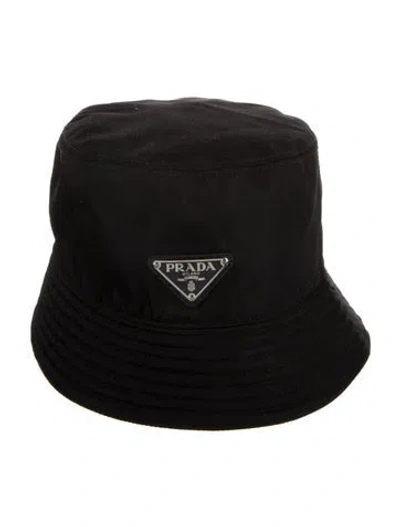 Pre-owned Prada Nylon Bucket Hat In Black
