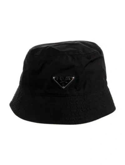 Pre-owned Prada Nylon Bucket Hat In Black