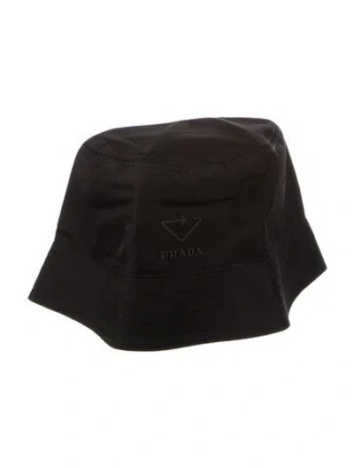 Pre-owned Prada Nylon Bucket Hat In Black