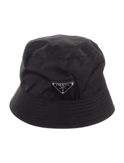 Pre-owned Prada Nylon Bucket Hat In Black