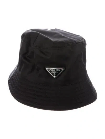 Pre-owned Prada Nylon Bucket Hat In Black