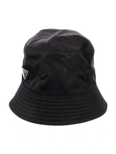 Pre-owned Prada Nylon Bucket Hat In Black