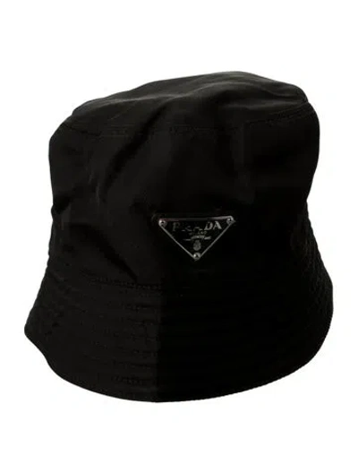 Pre-owned Prada Nylon Bucket Hat In Black