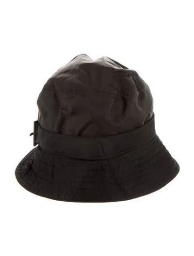 Pre-owned Prada Nylon Bucket Hat In Black