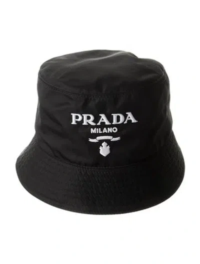 Pre-owned Prada Nylon Bucket Hat In Black
