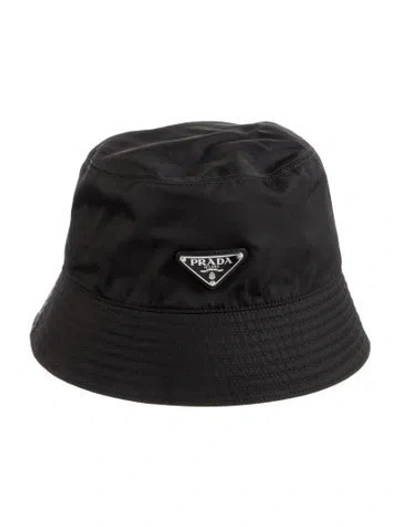 Pre-owned Prada Nylon Bucket Hat In Black