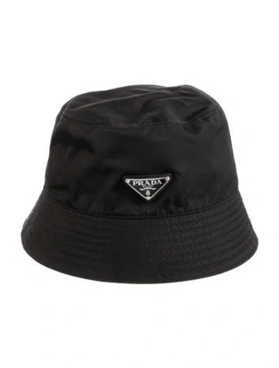 Pre-owned Prada Nylon Bucket Hat In Black
