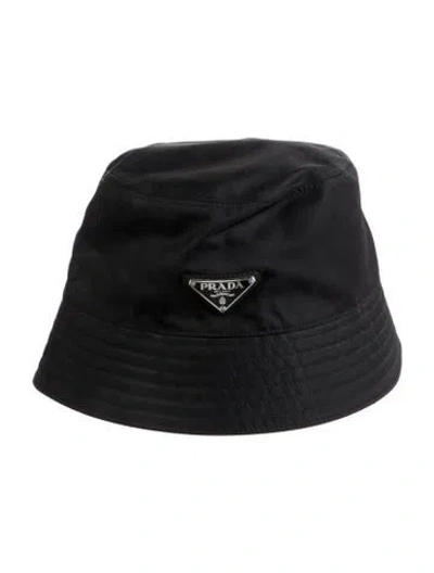 Pre-owned Prada Nylon Bucket Hat In Black