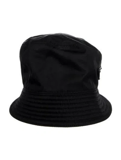 Pre-owned Prada Nylon Bucket Hat In Black