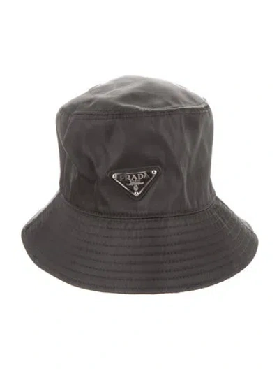 Pre-owned Prada Nylon Bucket Hat In Black