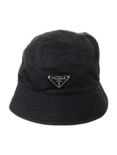 Pre-owned Prada Nylon Bucket Hat In Black
