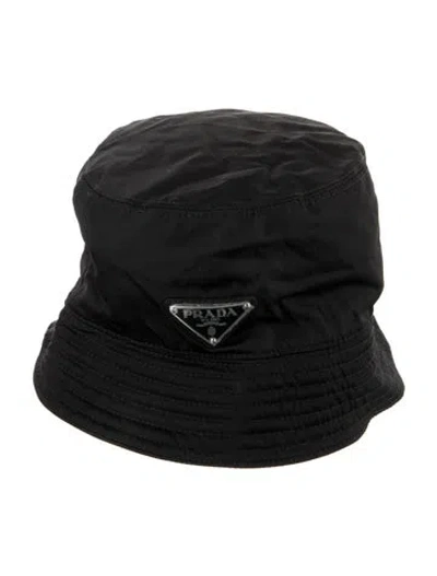 Pre-owned Prada Nylon Bucket Hat In Black