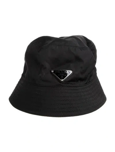 Pre-owned Prada Nylon Bucket Hat In Black