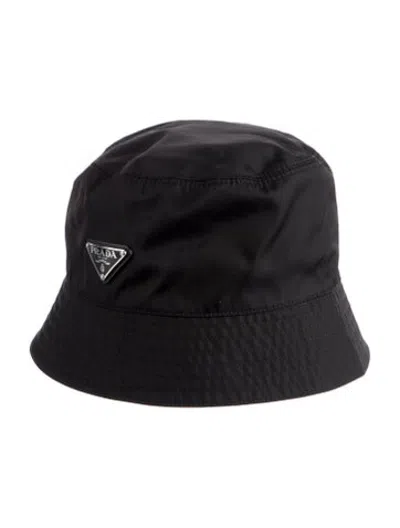 Pre-owned Prada Nylon Bucket Hat In Black