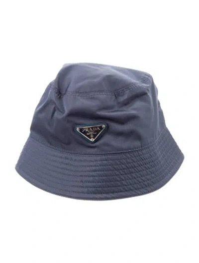 Pre-owned Prada Nylon Bucket Hat In Blue
