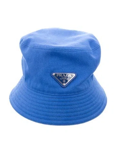 Pre-owned Prada Nylon Bucket Hat In Blue