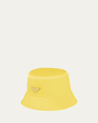 Prada Nylon Bucket Hat In Yellow