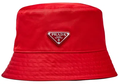 Pre-owned Prada Nylon Bucket Hat In Red