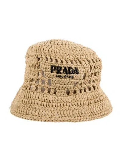 Pre-owned Prada Nylon Bucket Hat In Neutrals