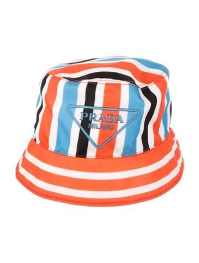 Pre-owned Prada Nylon Bucket Hat In Orange
