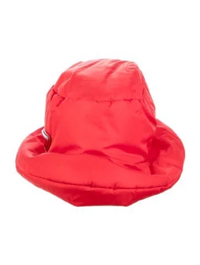 Pre-owned Prada Nylon Bucket Hat In Red