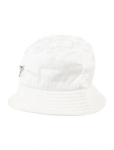 Pre-owned Prada Nylon Bucket Hat In White