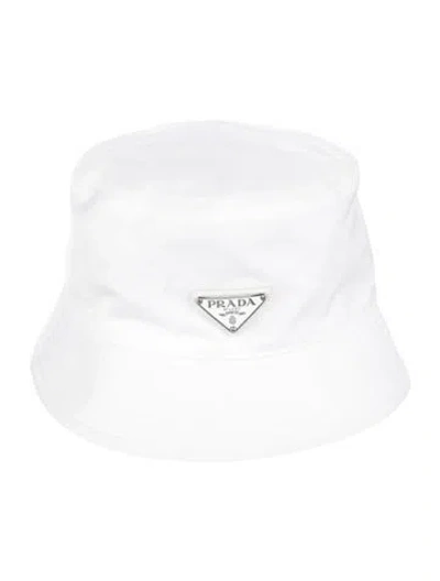 Pre-owned Prada Nylon Bucket Hat In White