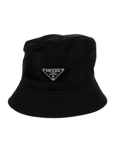 Pre-owned Prada Nylon Bucket Hat W/tags In Black