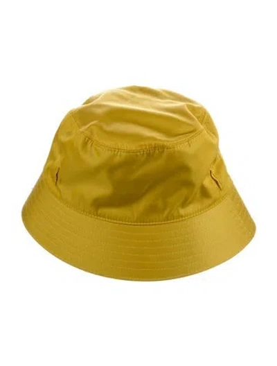 Pre-owned Prada Nylon Bucket Hat In Yellow