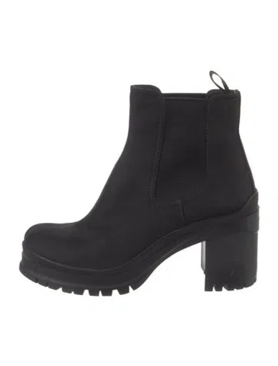 Pre-owned Prada Nylon Chelsea Boots In Black