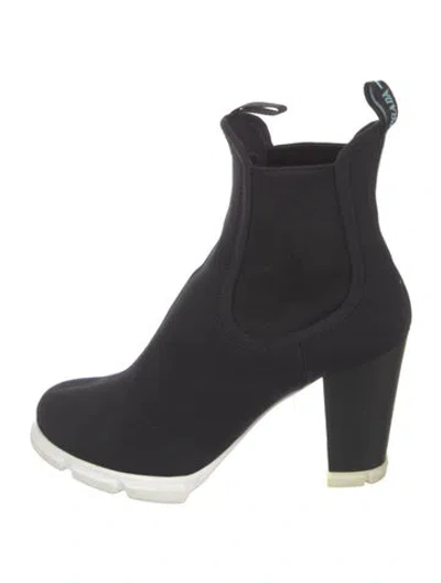 Pre-owned Prada Nylon Chelsea Boots In Black
