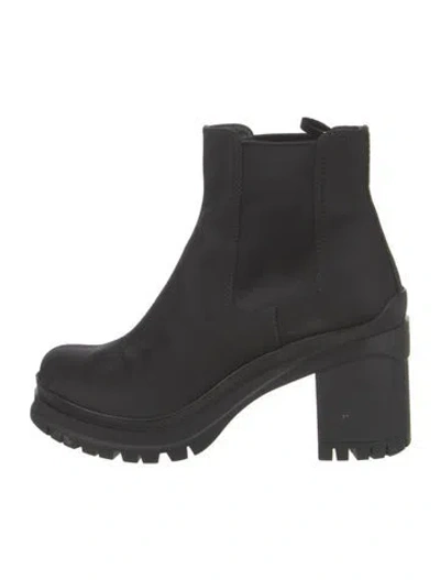 Pre-owned Prada Nylon Chelsea Boots In Black