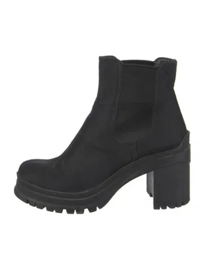 Pre-owned Prada Nylon Chelsea Boots In Black