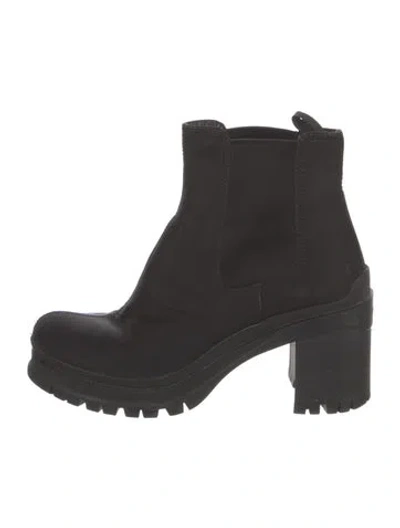 Pre-owned Prada Nylon Chelsea Boots In Black